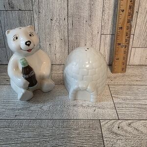 Coca Cola White Polar Bear and Igloo Shakers